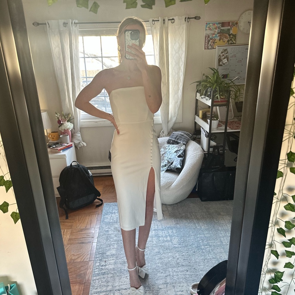 White Strapless Dress